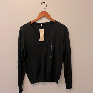 Muji v neck black cardigan